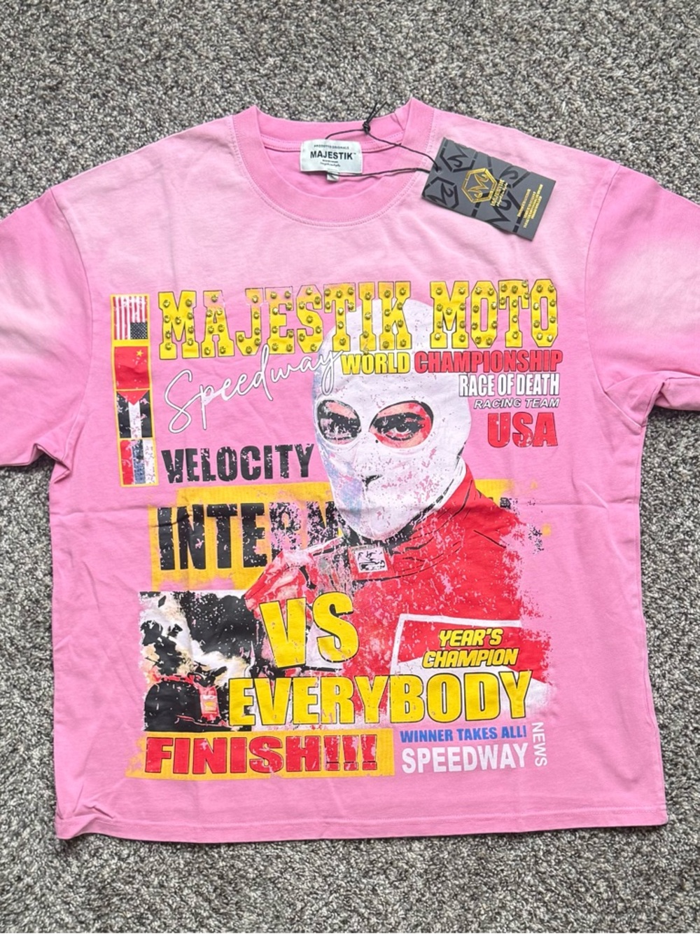 Pink Graphic Speedway Tee -